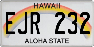 HI license plate EJR232