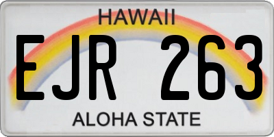 HI license plate EJR263