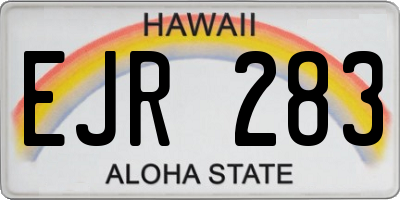 HI license plate EJR283