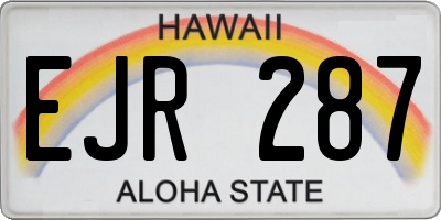 HI license plate EJR287