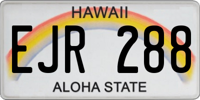 HI license plate EJR288