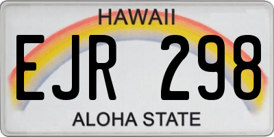 HI license plate EJR298