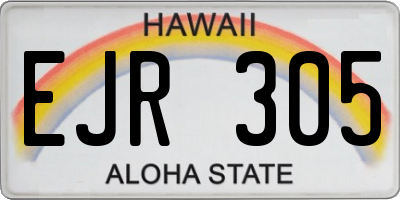HI license plate EJR305