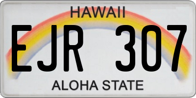 HI license plate EJR307