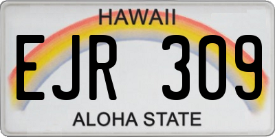 HI license plate EJR309