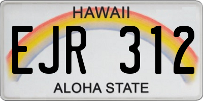 HI license plate EJR312