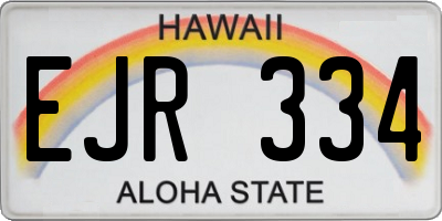 HI license plate EJR334