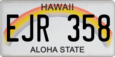 HI license plate EJR358
