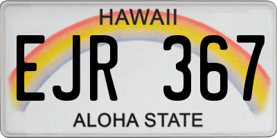 HI license plate EJR367