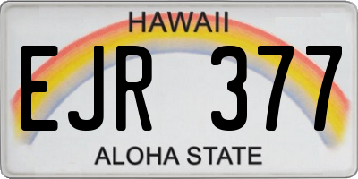 HI license plate EJR377