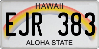 HI license plate EJR383