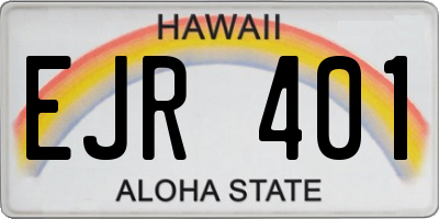 HI license plate EJR401