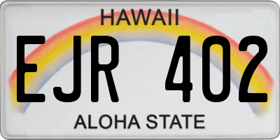 HI license plate EJR402