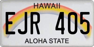 HI license plate EJR405