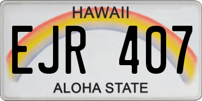 HI license plate EJR407