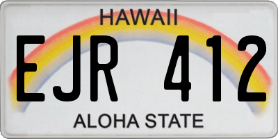 HI license plate EJR412