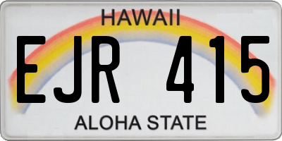 HI license plate EJR415