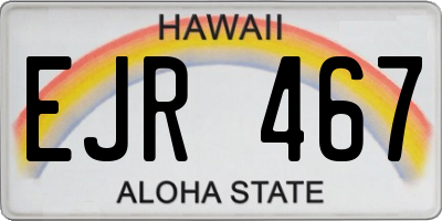 HI license plate EJR467