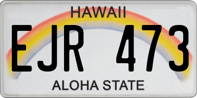 HI license plate EJR473