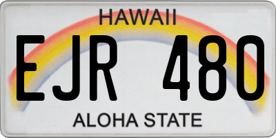 HI license plate EJR480