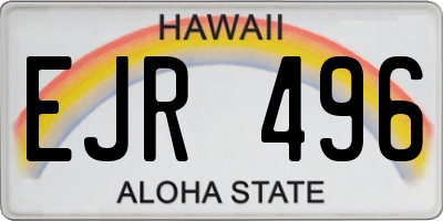 HI license plate EJR496
