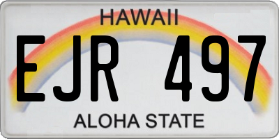 HI license plate EJR497