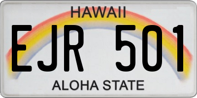 HI license plate EJR501