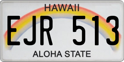 HI license plate EJR513