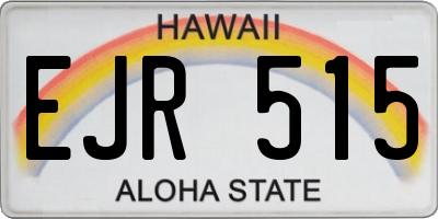 HI license plate EJR515