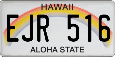 HI license plate EJR516