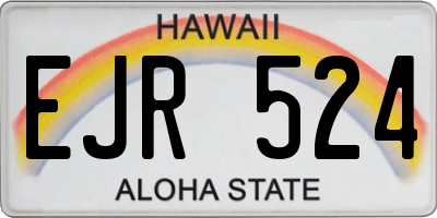 HI license plate EJR524