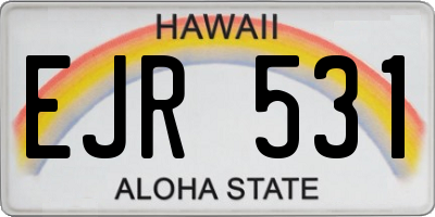 HI license plate EJR531