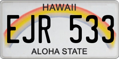 HI license plate EJR533