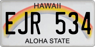 HI license plate EJR534