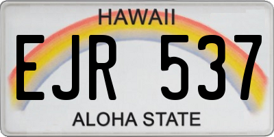HI license plate EJR537
