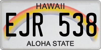 HI license plate EJR538