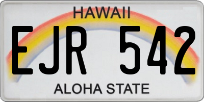 HI license plate EJR542