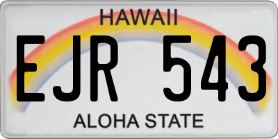 HI license plate EJR543