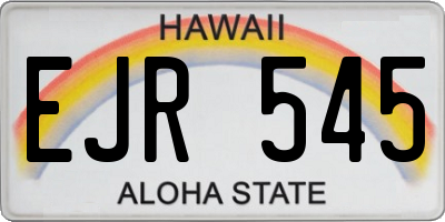 HI license plate EJR545