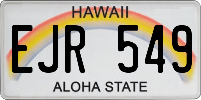 HI license plate EJR549