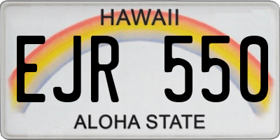 HI license plate EJR550