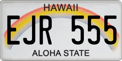 HI license plate EJR555