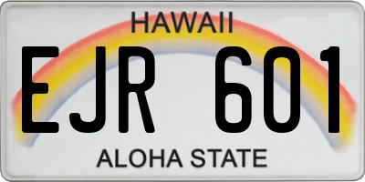 HI license plate EJR601