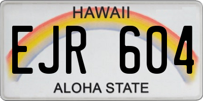 HI license plate EJR604