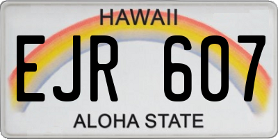 HI license plate EJR607