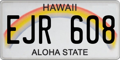 HI license plate EJR608