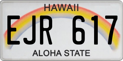 HI license plate EJR617