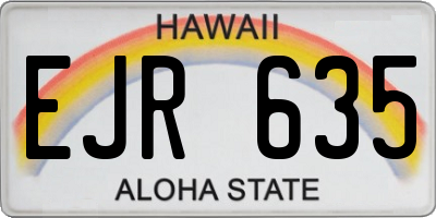 HI license plate EJR635