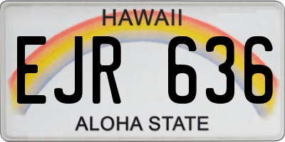 HI license plate EJR636