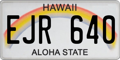 HI license plate EJR640